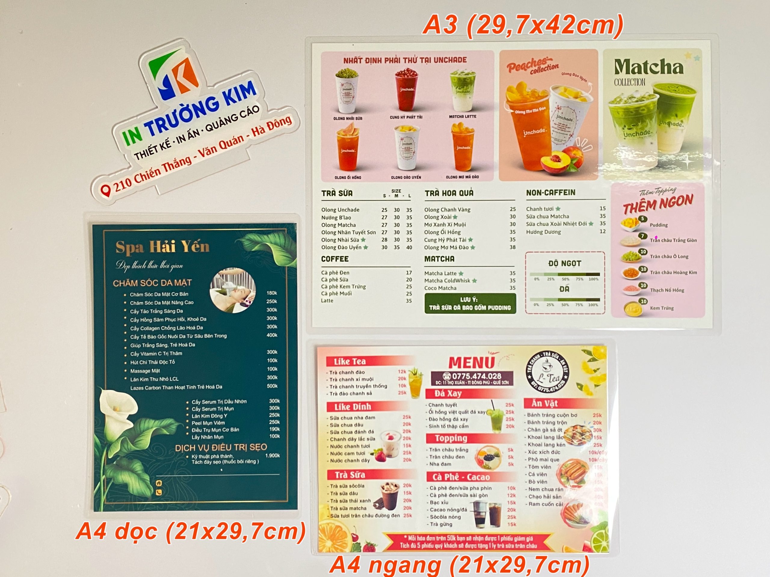 Menu Giấy Ép Plastic