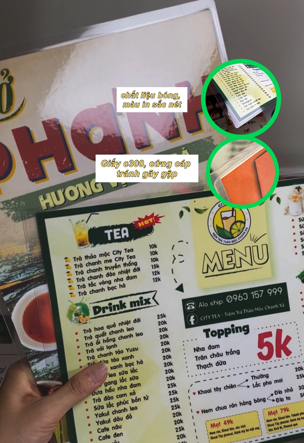 Menu Giấy Ép Plastic
